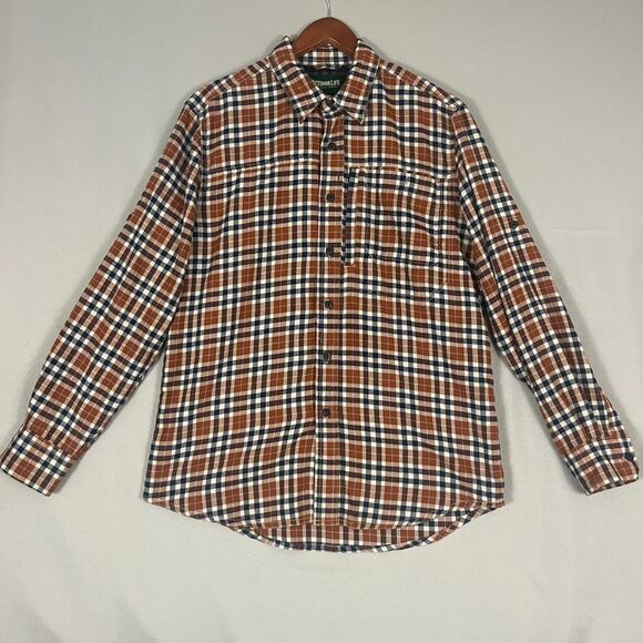 Outdoor Life Men's Medium Performance Flannel Shirt Moisture Wicking Quick Dry - Picture 3 of 7